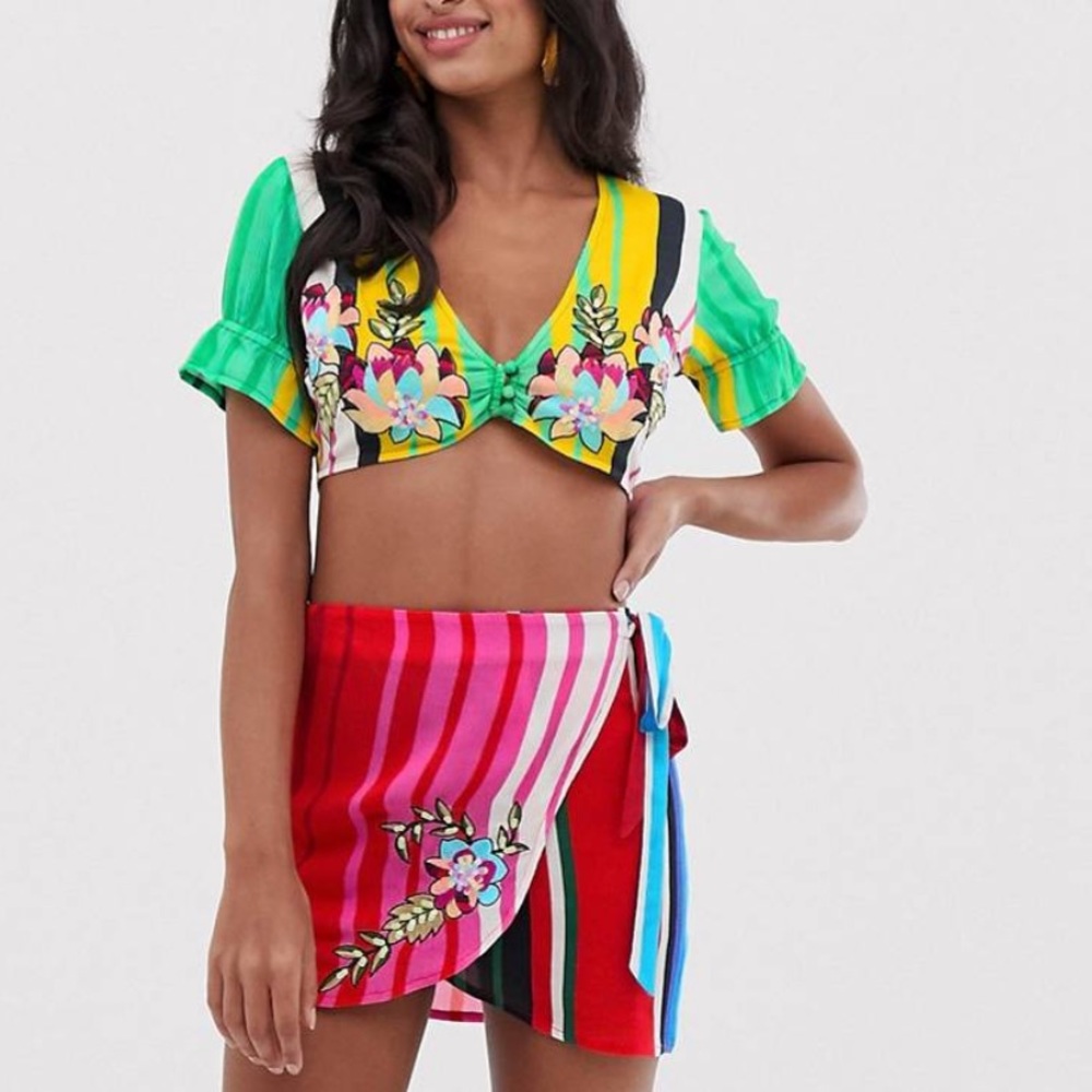ASOS matching premium rainbow matching beach set